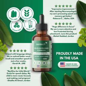 Neuromyelogen Formula brain myelin and neuroplasticity support for children ‚Äì Centovita Development Booster ‚Äì Made in USA ‚Äì Autism support