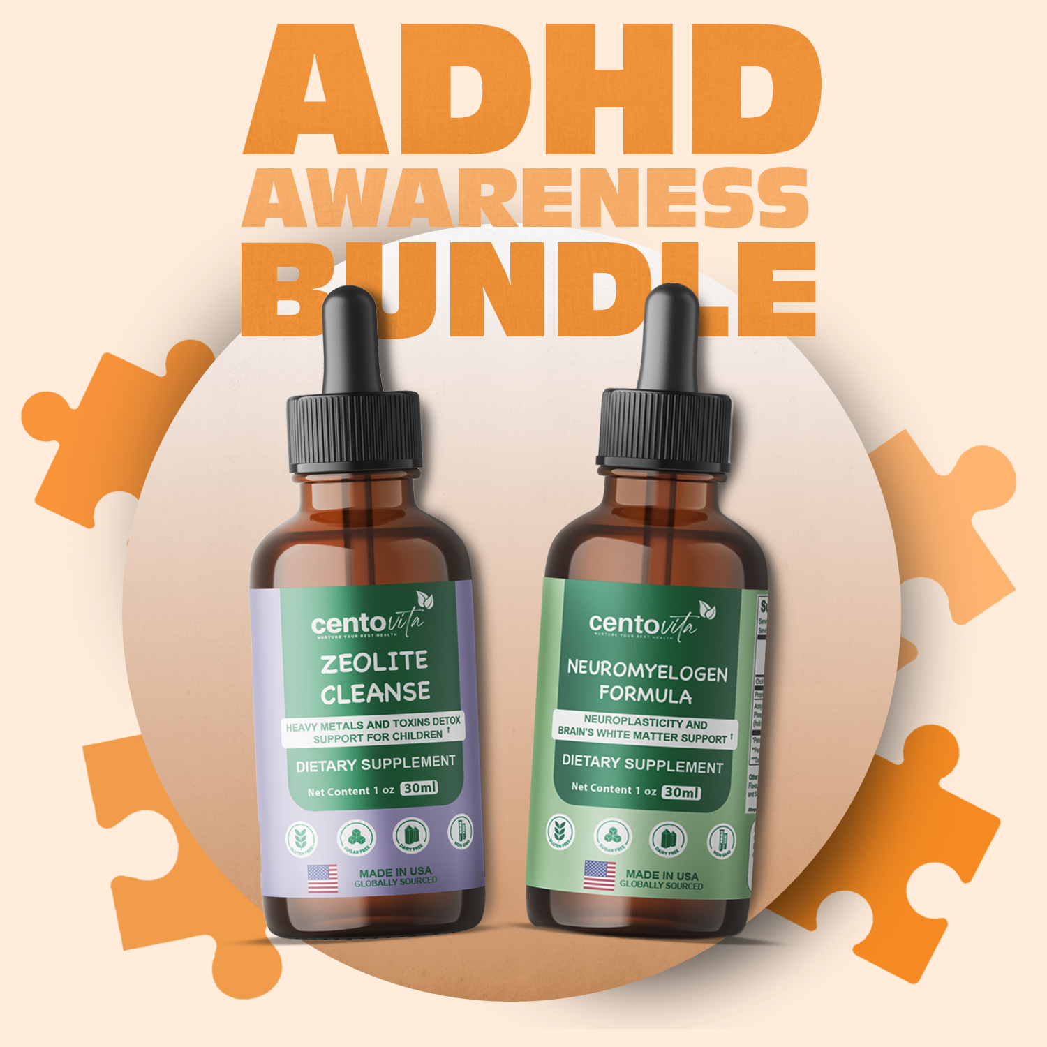 ADHD Awareness Bundle - Neuromyelogen Formula + Zeolite cleanse